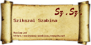 Szikszai Szabina névjegykártya
