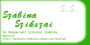 szabina szikszai business card